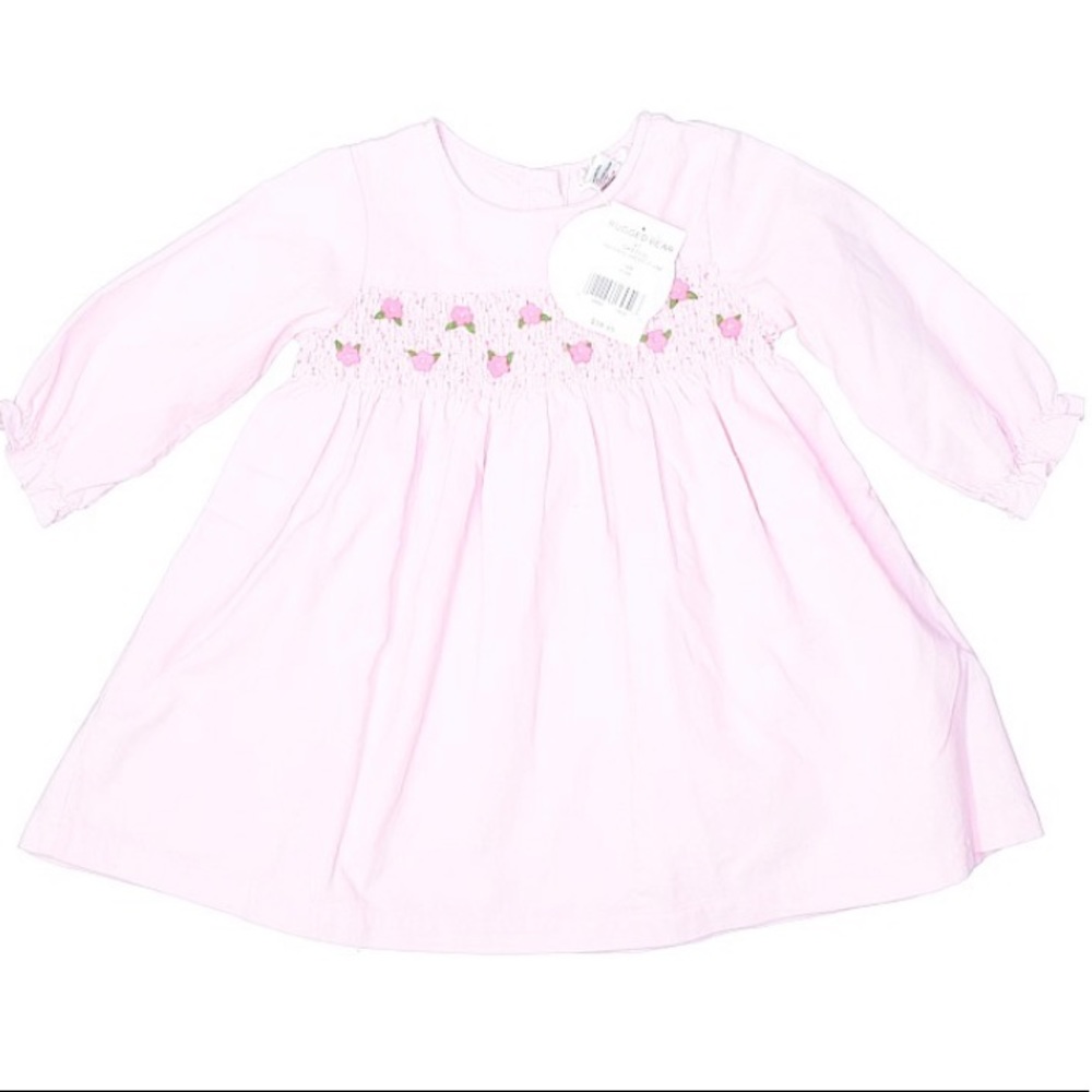 NWT Boutique Cotton Kids Smocked Dress w/Flowers